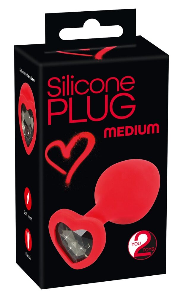 Analplug „Silicone Plug“, mit Stopper in Herzform