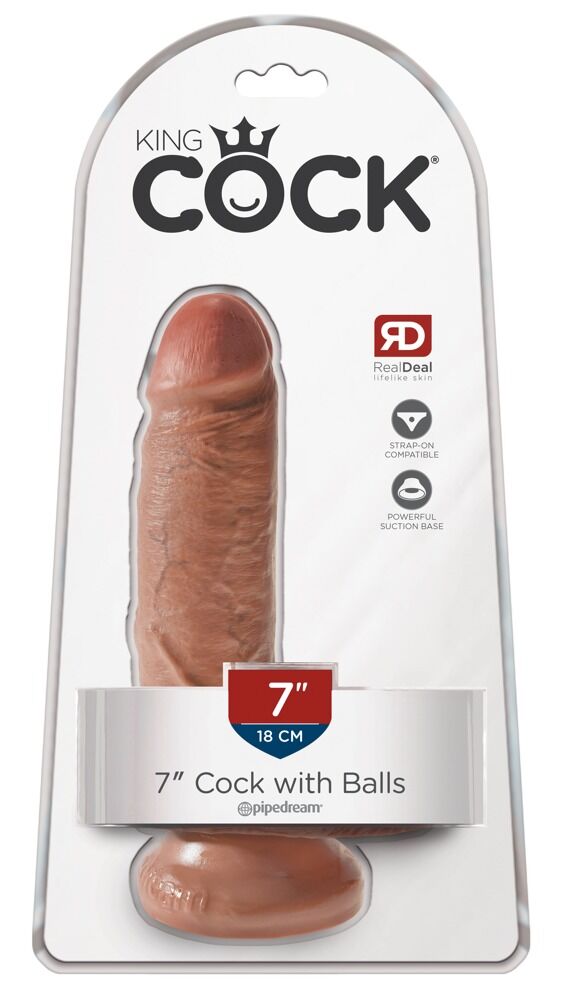 DIldo "7" Cock with Balls", 17,8 cm