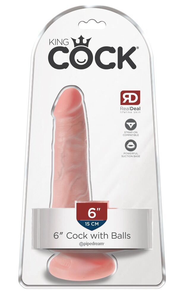 Dildo „6" Cock with Balls“ mit Saugfuß