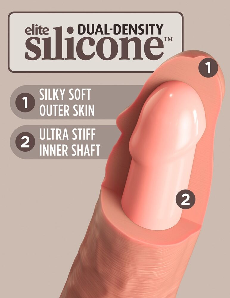 Naturdildo „6“ Dual Density Silicone Cock“ mit extra starkem Saugfuß