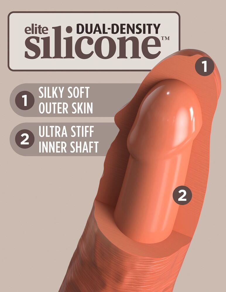 Naturdildo „8“ Dual Density Silicone Cock“ mit extra starkem Saugfuß