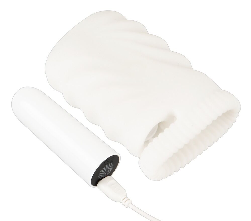 „Super Soft Masturbator & Vibration“ mit Hodenring plus Vibrobullet zum Einsetzen