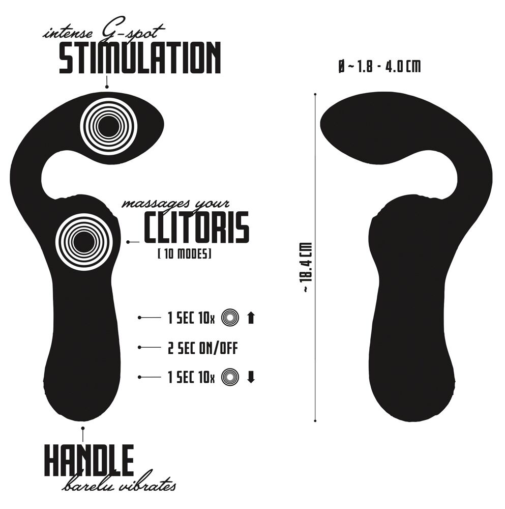 Vibrator „Double Vibrator“ mit 2 Motoren, 10 Vibrationsmodi, wiederaufladbar