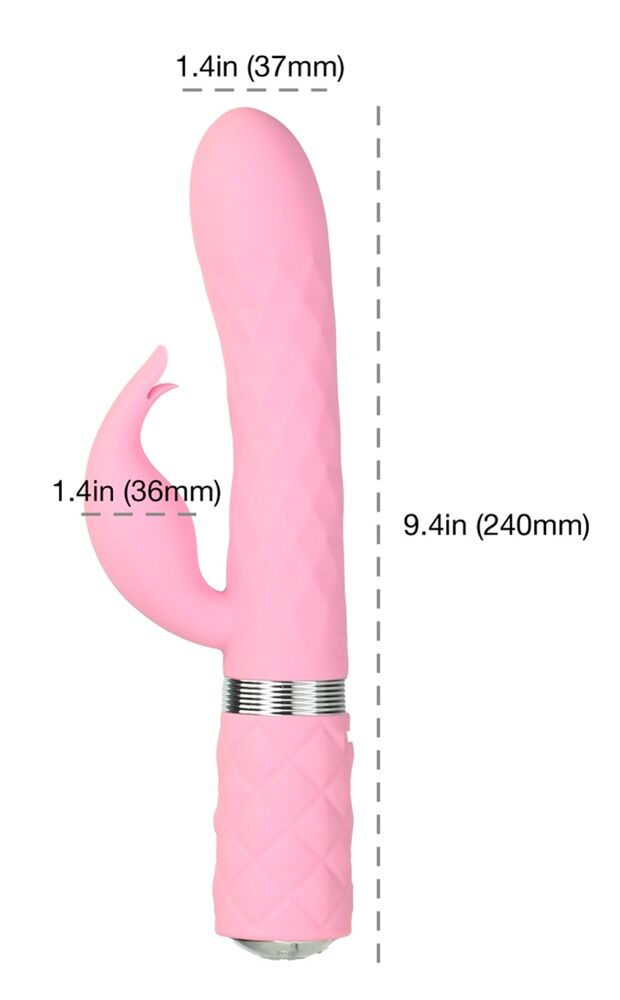 Rabbitvibrator „Lively“ mit stufenloser Vibration und Rotation, Swarovski-Kristall-Button