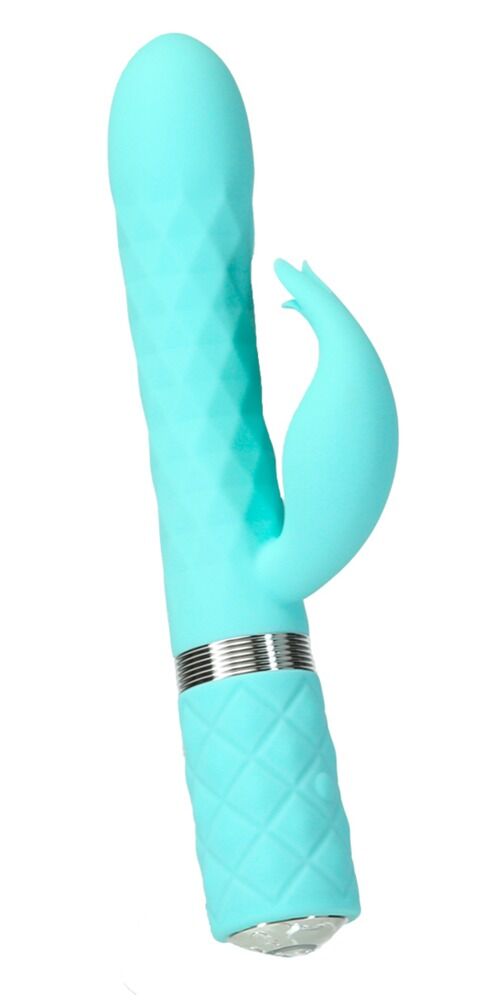 Rabbitvibrator „Lively“ mit stufenloser Vibration und Rotation, Swarovski-Kristall-Button