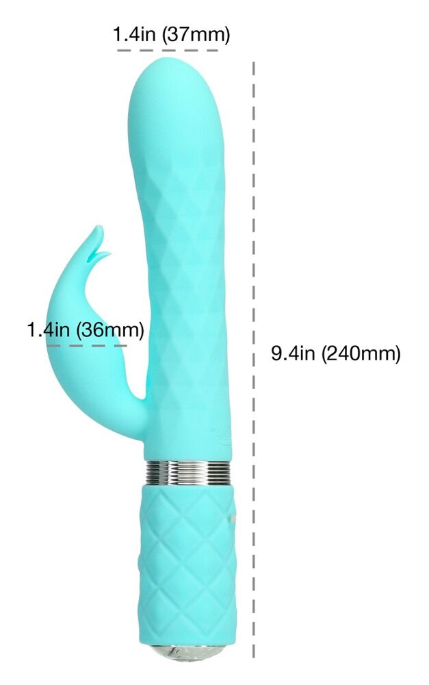 Rabbitvibrator „Lively“ mit stufenloser Vibration und Rotation, Swarovski-Kristall-Button