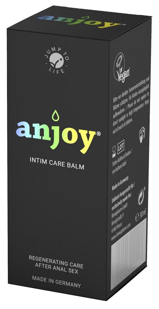 Pflegebalsam „anjoy“ mit 100% natürlichen Inhaltsstoffen und Vitamin E