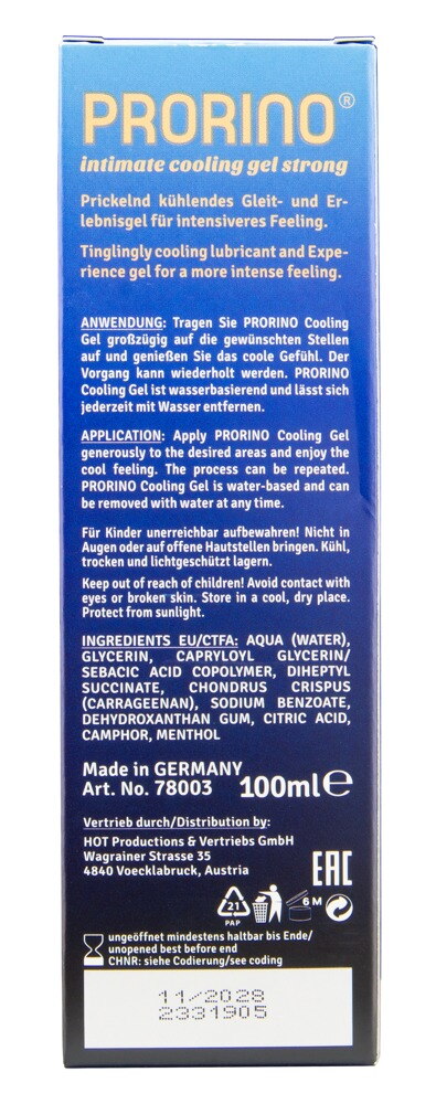 Intimgel „Cooling Gel Strong“ auf Wasserbasis