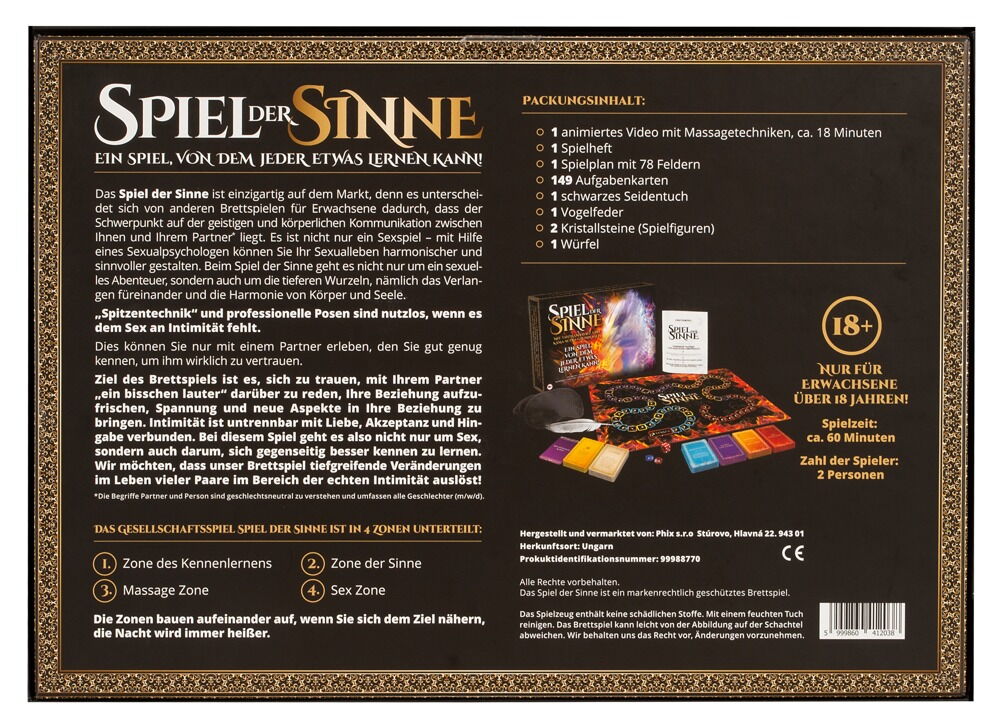 Paarspiel „Spiel der Sinne“ mit viel Zubehör