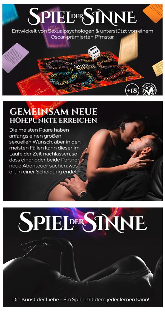 Paarspiel „Spiel der Sinne“ mit viel Zubehör