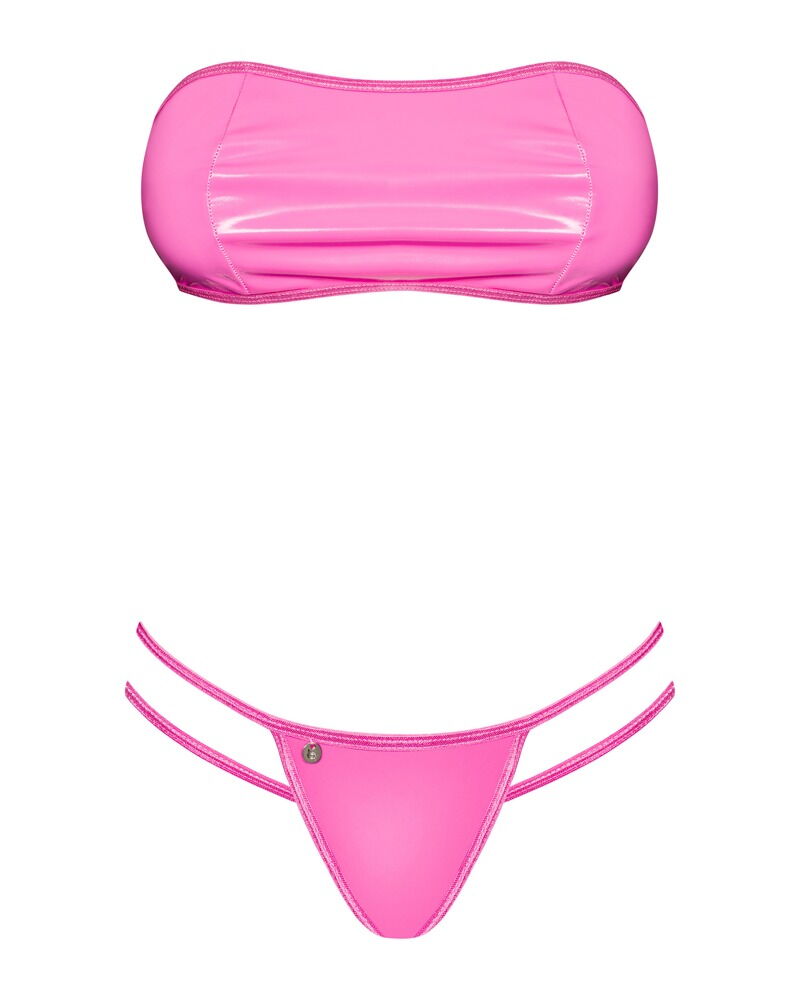 BH plus Slip „Lollypopy“ in Candy-Pink-Latexoptik