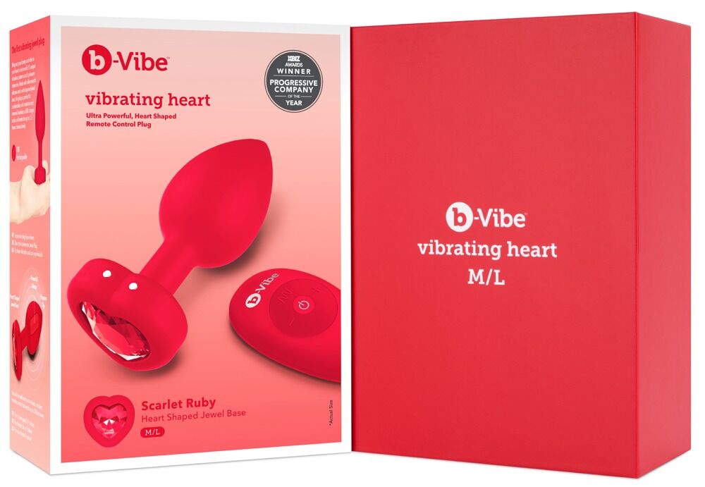 Vibro-Analplug „vibrating heart“ mit funkelndem Herz-Stopper