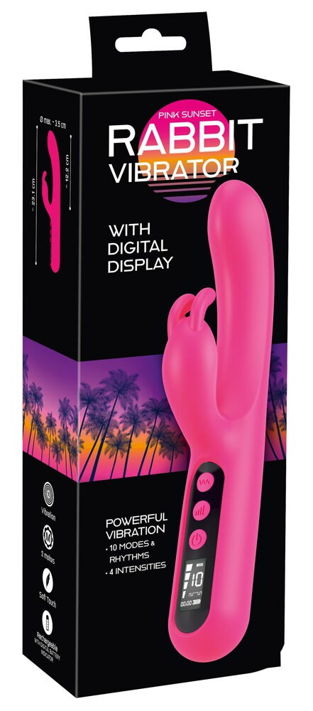 Rabbitvibrator „Pink Sunset“ mit Digital-Display