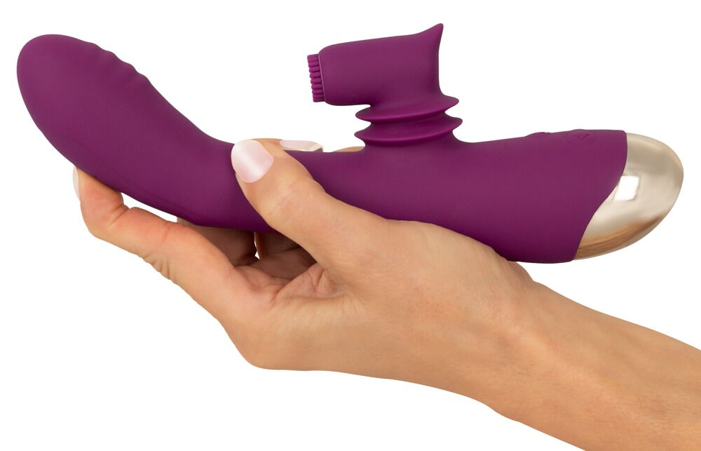 Rabbitvibrator mit genopptem Moving-Klitorisstimulator