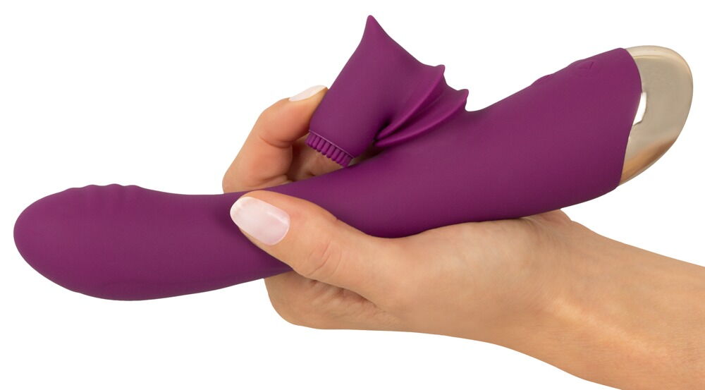 Rabbitvibrator mit genopptem Moving-Klitorisstimulator