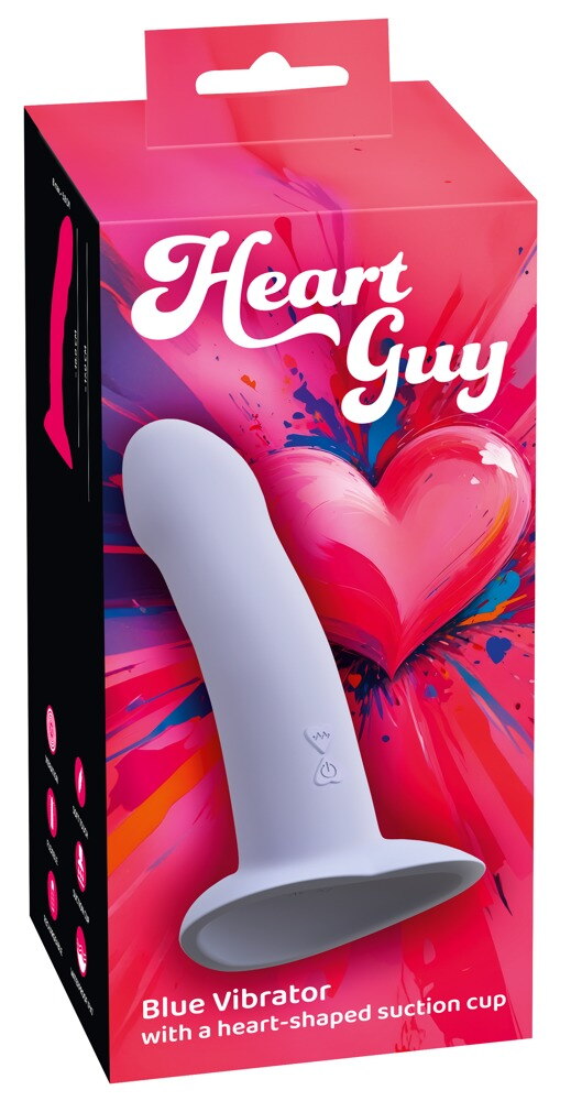 Vibrator „Heart Guy Blue“ mit herzförmigem Saugfuß