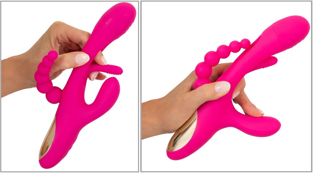 Rabbitvibrator „Triple Vibe With Flicking Tongue“ mit Anal-Stimulator