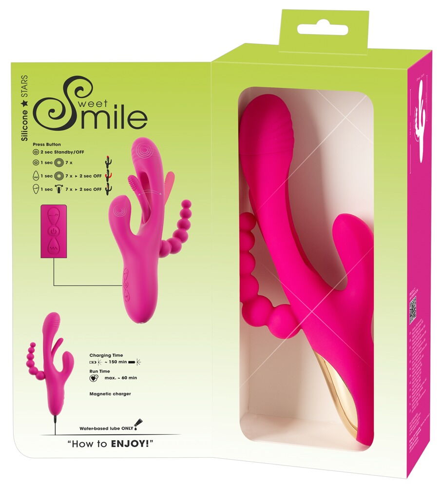 Rabbitvibrator „Triple Vibe With Flicking Tongue“ mit Anal-Stimulator